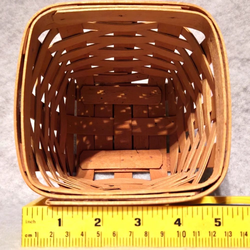 Longaberger Y2K Small Spoon Basket Handwoven Countertop Storage, Classic Stain